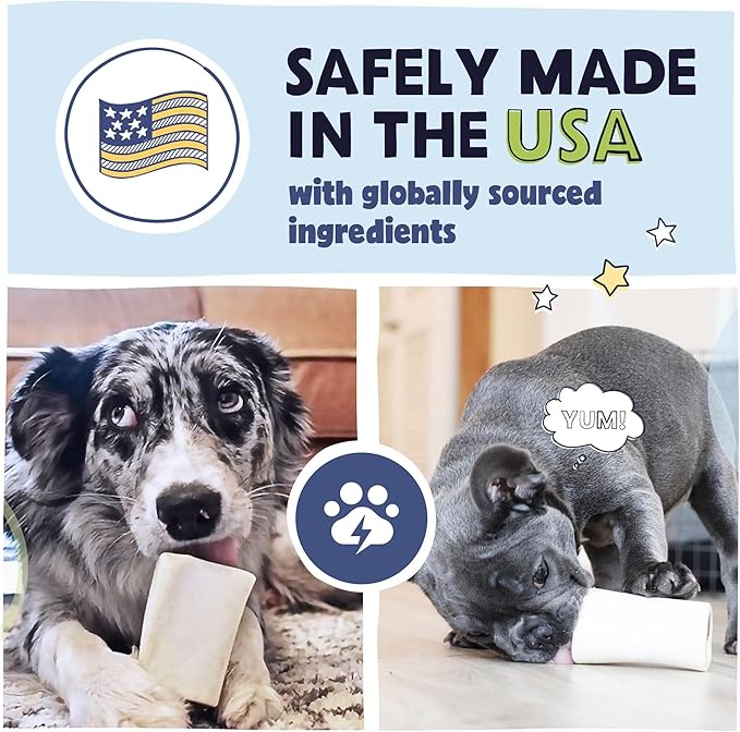 Pawstruck Small 3" Filled Dog Bones, Peanut Butter Flavor - Made in USA Long Lasting Stuffed Femur for Aggressive Chewers Dental Treat - Pack of 10 - Packaging May Vary