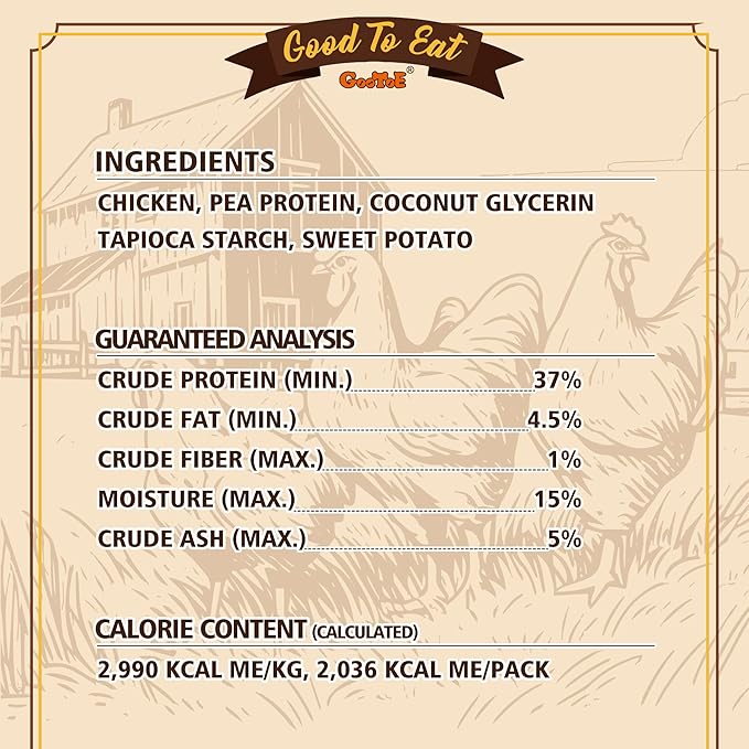 Gootoe Chicken Dog Treats – Chicken Sticks with Sweet Potato 1.5 lb – All Natural, Hypoallergenic & Grain-Free, Low Fat, Premium Training Chews, Healthy & Easily Digestible, Resealable Bag