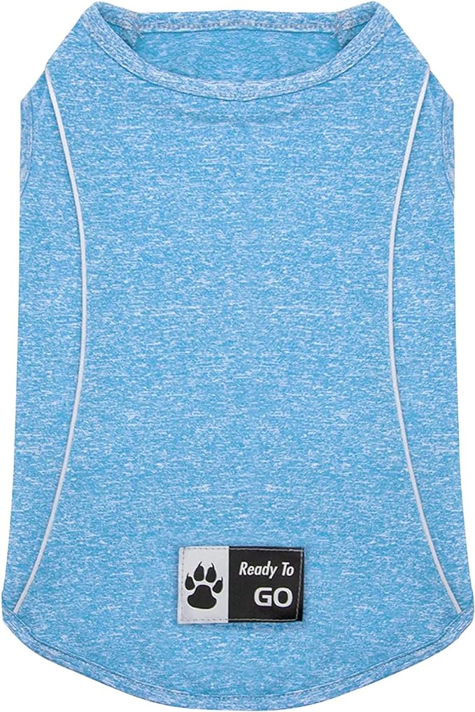KYEESE Dogs Shirt for Small Dogs Quick Dry Soft Breathable Dog T-Shirt with Reflective Stripe Athletic Tank Top Lightweight Sleeveless Vest Dog Clothes