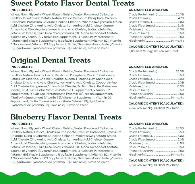 Greenies Large Dental Dog Treats, 3-Flavor Variety Pack, (3) 12 oz. Pouches, 24 Total Treats