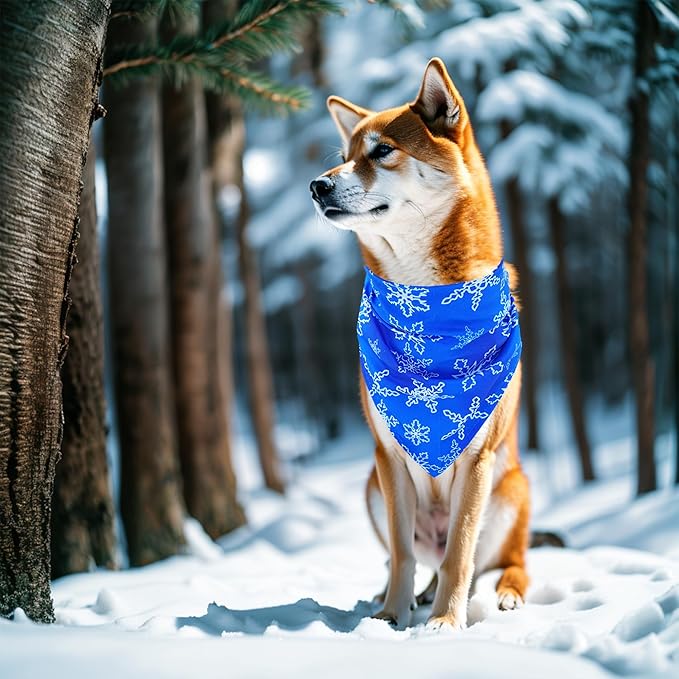 7 Pcs Winter Dog Bandanas for Medium Dogs Breed 25 Inch Small Dog Bandanas Adjustable Scarves Grooming M