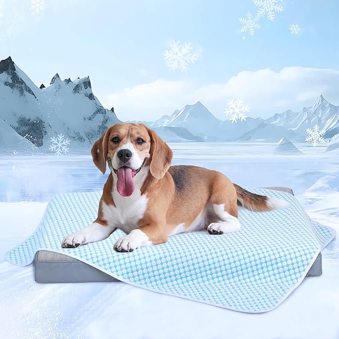 Chicute Cooling Dog Blanket for Sofa - 40x50 Waterproof Pet Blankets for Dog Bed Cover, Slip-Resistant Throw Blanket for Couch Protector, Washable Furniture Cover for Dogs, Cats, Pearl Blue