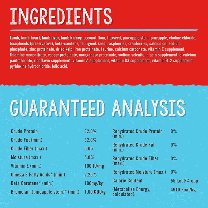 Stella & Chewy's Freeze-Dried Raw Dog Food for Immune Support - Grass-Fed Lamb - Natural Solution for Immune Defense & Overall Wellness - Premium Raw Nutrition - 13oz