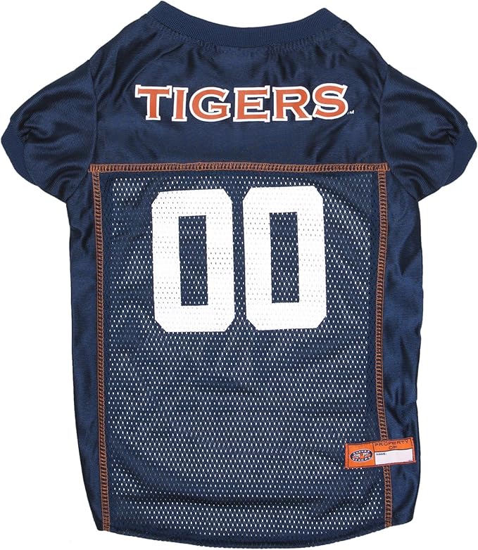 Pets First NCAA College Auburn Tigers Mesh Jersey for DOGS & CATS, Large. Licensed Dog Jersey with your Favorite Football/Basketball College Team