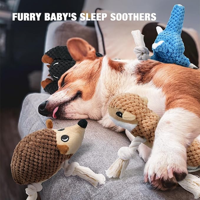 LEGEND SANDY Plush Small Dog Toys for Small Breeds, Tough Puppy Toys to Keep Them Busy, Tough Stuffed Animals Puppy Chew Toys, Squeaky Dog Toys (5 Pack Puppys Toy)