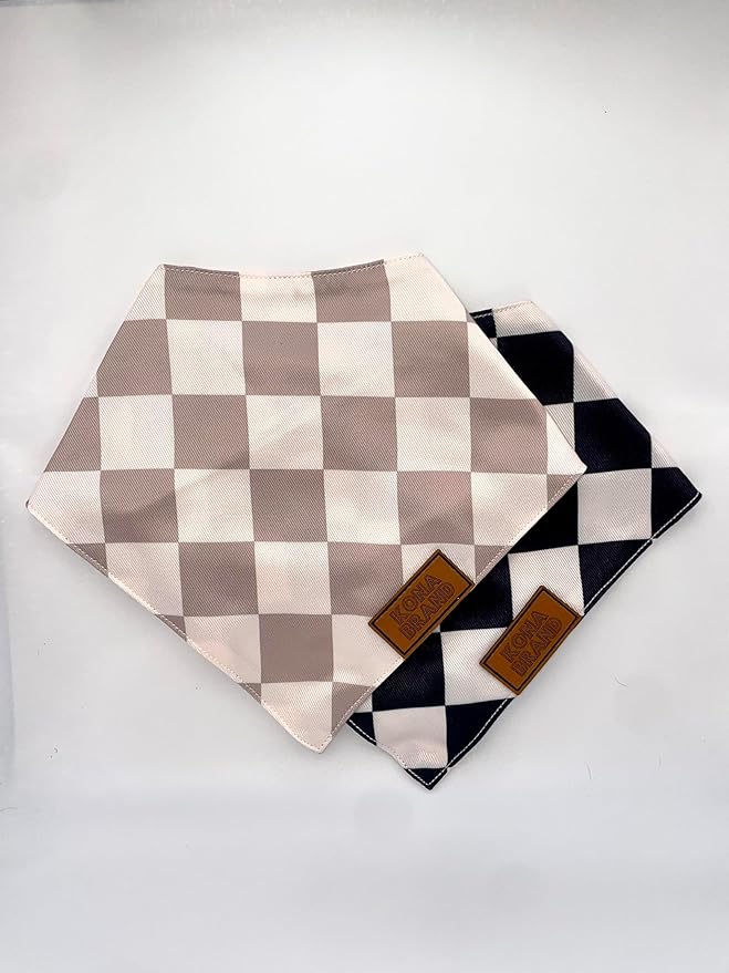 KonaBrandCo- Premium Handmade Dog Bandana | Dual Layered Silky Durable Polyester Fabric | Adjustable Fit Custom Shape- Won't Roll (Large, CALVIN)