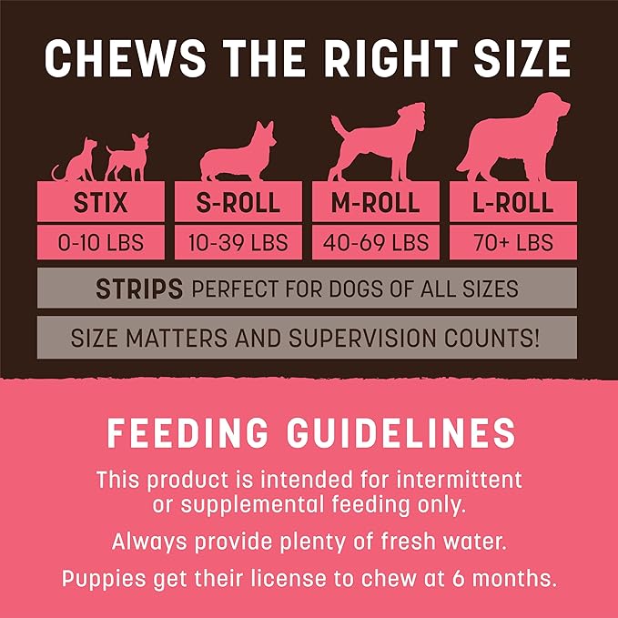 Earth Animal No Hide Medium Salmon Flavored Natural Rawhide Free Dog Chews Long Lasting Chew Sticks | Treats for Large Dogs | Great for Aggressive Chewers (3 Pack)