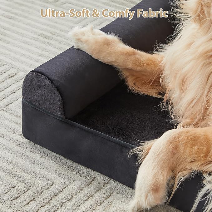 BFPETHOME Washable Dog Beds for Large Dogs, Orthopedic Dog Bed Large, Big Dog Couch Bed with Removable Washable Cover, Waterproof Lining and Nonskid Bottom, Egg-Crate Foam Pet Sofa Bed for Sleeping