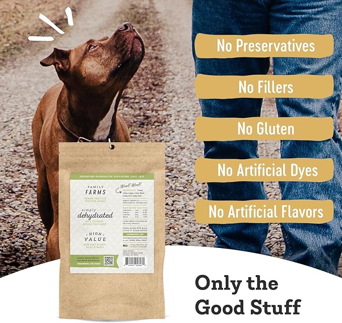 Farm Hounds - Turkey Trainers - Premium Natural Jerky for Dogs - 100% Humanely Raised Turkey - Easy-Break - Great for Training & Treats - No Added Fillers - Made in USA - 4.5 oz - 1 Pack