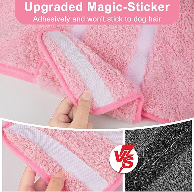 Bienbee Dog Bathrobe, Quick Drying Super Absorbent Dog Robes for After Bath, Warm Keeping Dogs Towel, Dogs Bath Supplies, Pink S