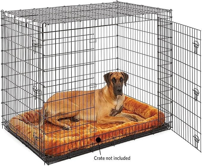 MidWest Homes for Pets Bolster Pet Bed for Dogs & Cats 54L-Inch Cinnamon Dog Bed or Cat Bed w/Comfortable Bolster | Ideal for Giant Dog Breeds (Great Dane/Mastiff) & Fits a 54-Inch Dog Crate