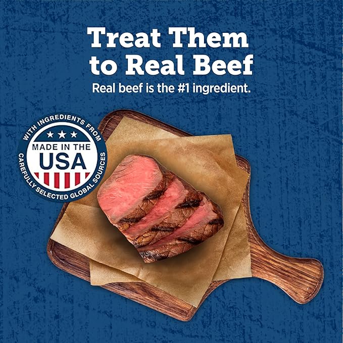 Blue Buffalo True Chews Dog Treats, Made in the USA with Natural Ingredients, Beef Burger Recipe, 10-oz Bag