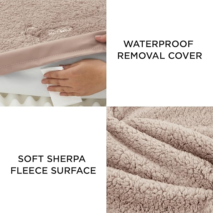 Bedsure Large Dog Bed for Crate - Orthopedic Waterproof Pet Beds with Removable Washable Cover, Egg Crate Foam Crate Mat, Suitable for Pet Up to 50 lbs