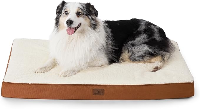 Bedsure XL Dog Bed for Crate - Large Orthopedic Waterproof Pet Beds with Removable Washable Cover, Egg Crate Foam Crate Mat, Suitable for Pet Up to 90 lbs