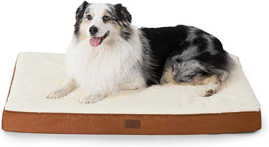 Bedsure XL Dog Bed for Crate - Large Orthopedic Waterproof Pet Beds with Removable Washable Cover, Egg Crate Foam Crate Mat, Suitable for Pet Up to 90 lbs
