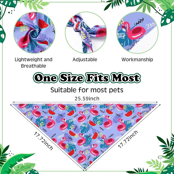 Reginary 72 Packs Summer Bandanas for Dog Bulk Fruit Dog Bandanas Pet Bandanas Hawaiian Triangle Scarf Bibs Dog Bibs Adjustable Dog Bandana for Pet Costume Accessories (Cute)