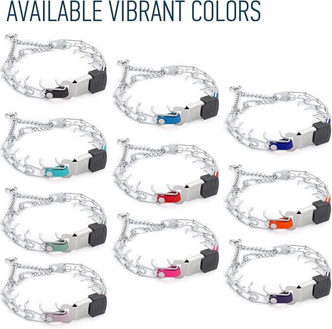 Herm Sprenger Chrome Plated Steel Dog Collar with Quick Release ClicLock Buckle and Biothane Insert Training Collar for Dogs Made in Germany (Hunter Orange, 16in x 2.25mm(Neck Size up to 13-14in))