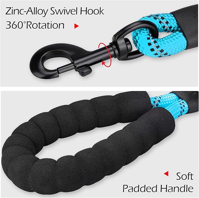PoyPet Dog Harness and Leash Combo, Escape Proof No Pull Vest Harness, with 5 Feet Leash, Reflective Adjustable Soft Padded Pet Harness with Handle for Small to Large Dogs(Blue,M)
