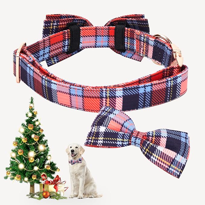 Adjustable Bow Tie Dog Collar Printed Cute Patterns Spring Summer Soft Pet Collars for Small Medium Large Dogs