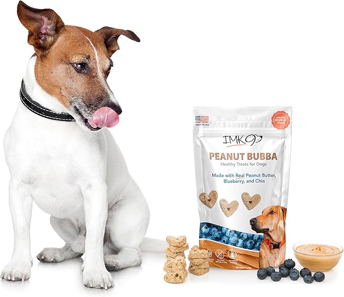 All Natural Puppy Peanut Butter Training Treats - Low Calorie Dog Treats – Low Fat Diet for Pets - Vegetarian, Baked, Crunchy Biscuits - Heart Shaped, Healthy Fiber, No Grain-Gluten, Made in USA