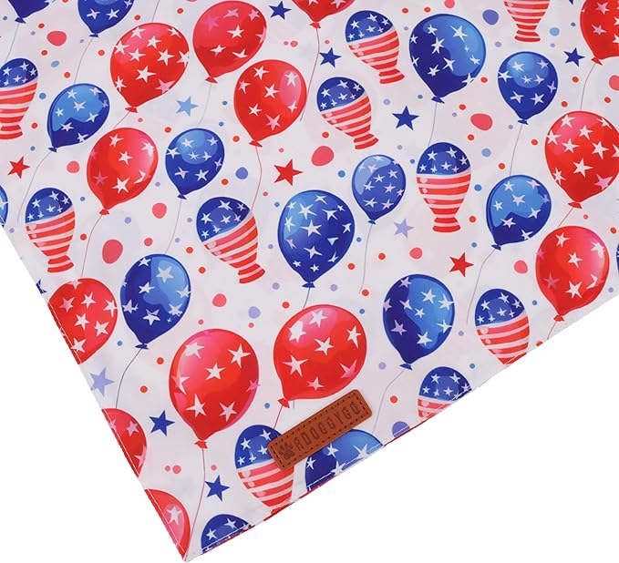 ADOGGYGO American Flag Dog Bandana, Balloon Star Flag Pet Scarf, Premium Durable Fabric, Adjustable Fit 4th of July Bandanas for Extra Large Dogs Pets (X-Large)