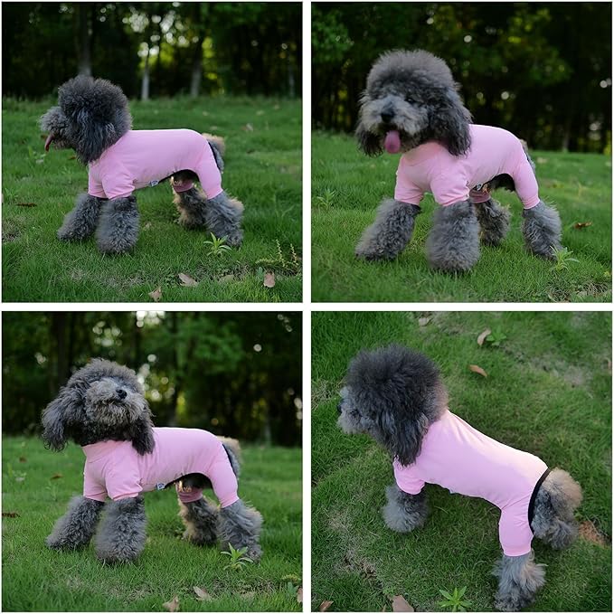 LoveLongLong Dog Jumpsuit with UV Protection and Quick-Dry Fabric for Spring Summer Pet Pajamas Pink 3XL
