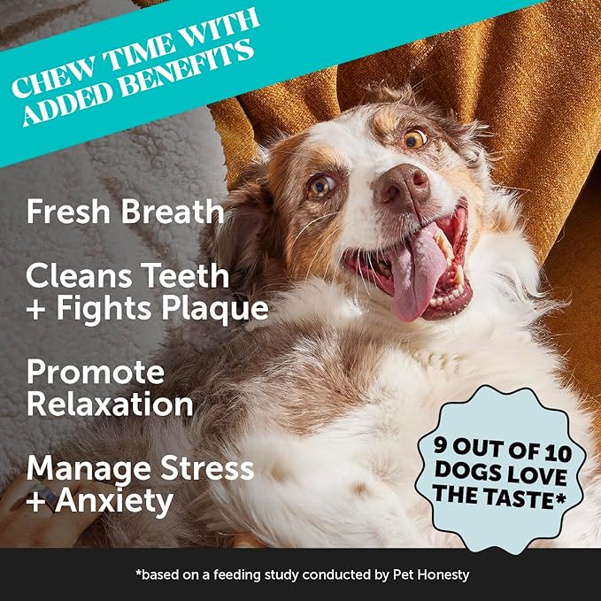 Hemp Calming Fresh Sticks - Dental Sticks for Dogs - Natural Dental Chews, Calming Support for Dogs, Reduce Hyperactivity and Anxiety, Freshen Dog Breath, Reduce Plaque + Tartar - (30 ct)