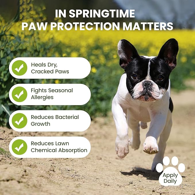 Lick-Safe Dog Paw & Nose Balm with Coconut Oil | All-Natural Paw Cream & Wax for Dry, Cracked Pads & Snouts| Paw Moisturizer & Soother, Nose Butter for Bulldogs| Horse Hoof Care (2.1 oz*2)