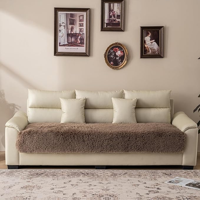 Waterproof Dog Bed Cover, Soft Plush Pet Blanket with Anti-Slip Back for Bed Couch Sofa, Furniture Protector for Small, Medium and Large Dogs and Cats (Brown, 30"x53")