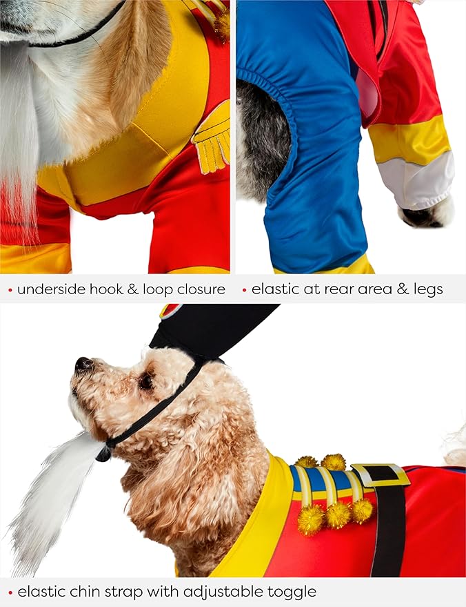 Rubies Nutcracker Fun and Cute Pet Costume Jumpsuit, Hat, and Backpack for Themed Parties and Halloween, Medium