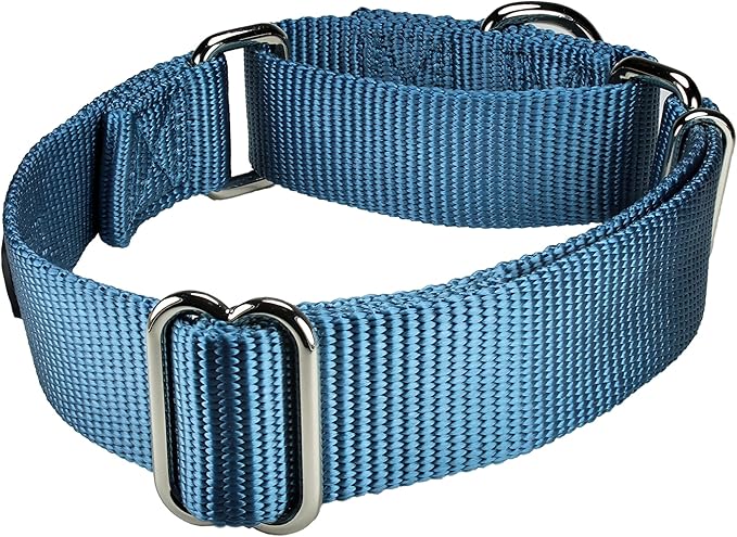 Mikivery Martingale Dog Collar Nylon Adjustable and Safety Training Colourful Comfortable Metal Buckle Pet Collars for Small Medium and Large Dogs