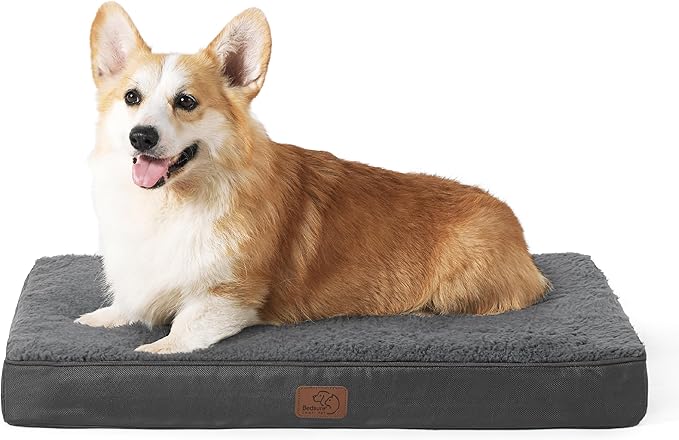 Bedsure Large Dog Bed for Crate - Orthopedic Waterproof Puppy Beds with Removable Washable Cover, Egg Crate Foam Pet Mat, Suitable for Pet Up to 50 lbs