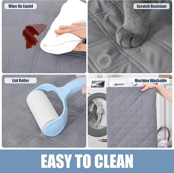 Smiry Waterproof Dog Blanket, Reversible Dog Bed Cover Pet Blanket, Soft Pet Couch Covers for Sofa Washable, Bed Couch Sofa Furniture Protector for Puppy Cat Kids (82"x120", Grey/Light Grey)