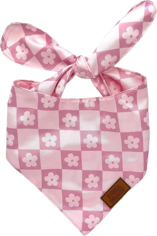 KonaBrandCo- Premium Handmade Dog Bandana | Dual Layered Silky Durable Polyester Fabric | Adjustable Fit Custom Shape- Won't Roll (Large, BELLA)