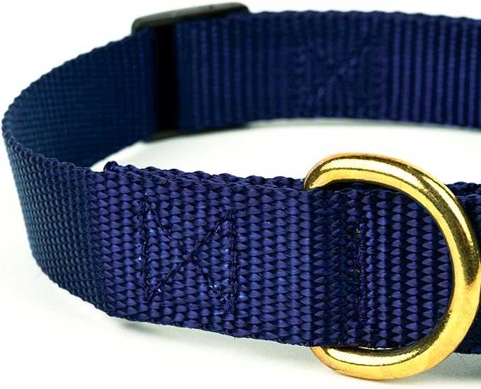 Country Brook Petz - American-Made Dog Collar for Large, Medium, and Small Dogs and Puppies - Deluxe Heavy Duty Nylon in 33 Dazzling Colors (Extra Large, 1 Inch Wide, Navy Blue)