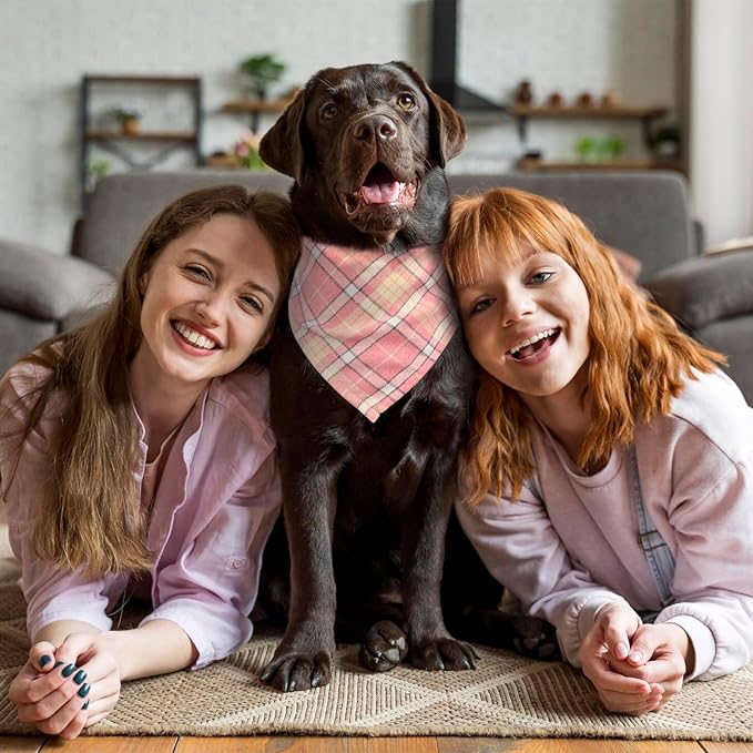 Segarty 30 Pack Dog Bandanas, 22.8"x15.7" Triangle Plaid Bibs Pet Scarf Accessories Bulk for Medium Small Dogs Cats Large Puppy Dogs, Adjustable Washable Reversible Boy Pets Birthday Kerchief