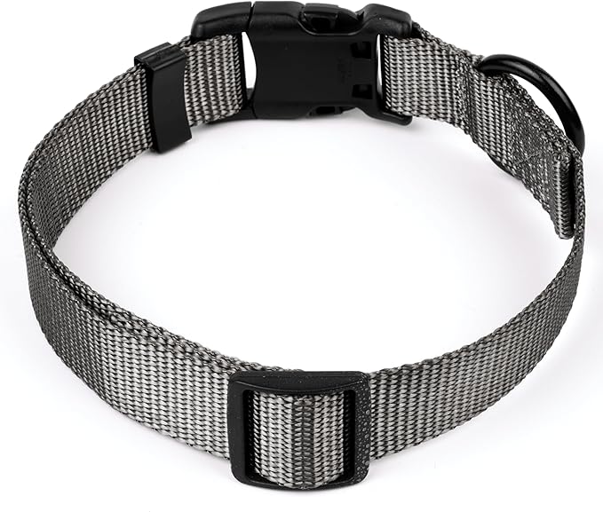 Country Brook Petz - American-Made Dog Collar for Large, Medium, and Small Dogs and Puppies - Deluxe Heavy Duty Nylon in 33 Dazzling Colors (Medium, 3/4 Inch Wide, Charcoal)