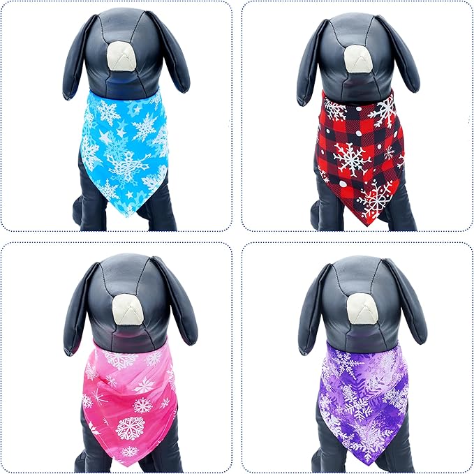 30 Pack Winter Dog Bandanas Bulk for Small Dogs Doggy 18 Inch Dog Bandanas Xs Puppy Cats Breed Adjustable Snow Scarves Grooming S