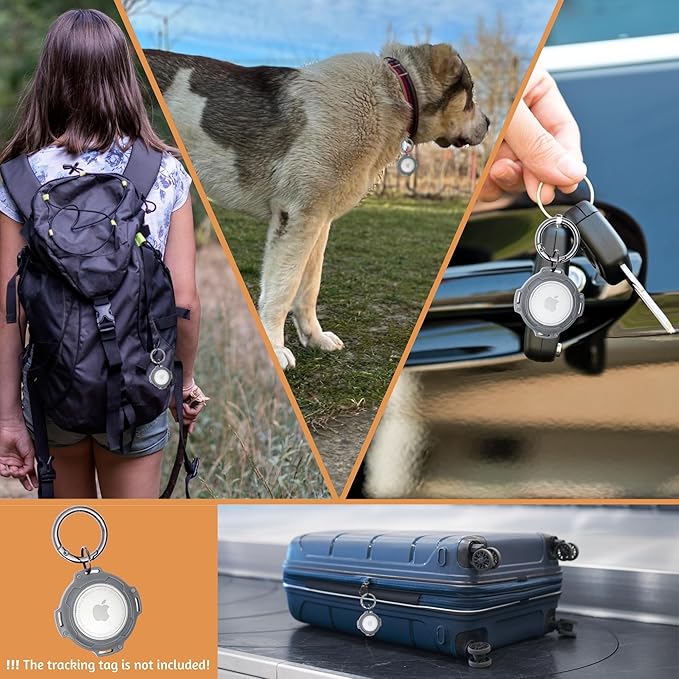 ADITYNA Cotton Dog Collar with AirTag Holder - Heavy-Duty Metal Buckle, Breathable, Easy Adjustable for Large & Extra-Large Breeds - for Walking, Training (Vintage Stripes, Fits 19-30" Necks)