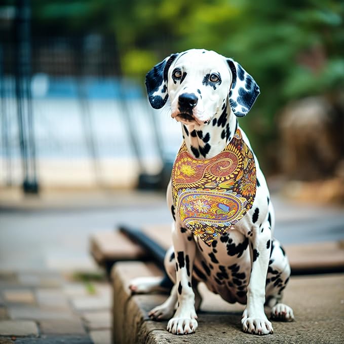 50PCS Big Dog Bandanas Paisley 33Inch for Large Extral Large XL XXL Breed Kerchief Triangle Bibs Scarves Pink Blue Yellow Red Girl Boy Grooming Costume
