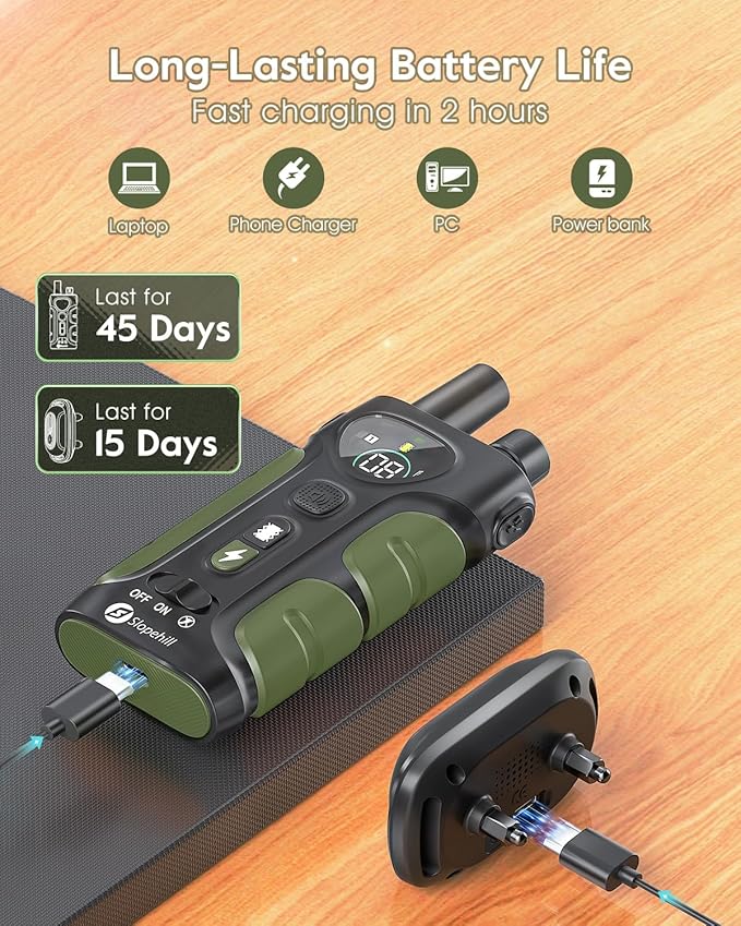 Dog Shock Collar,4200FT Dog Training Collar with Remote,IPX8 Waterproof E-Collar with Beep,Vibration,Shock,Flash Light,No Shock Mode,Electric Shock Collar for Small Medium Large Dogs,Green