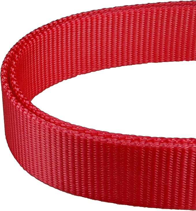 Mikivery Martingale Dog Collar Nylon Adjustable and Safety Training Colourful Comfortable Metal Buckle Pet Collars for Small Medium and Large Dogs(Red,M)