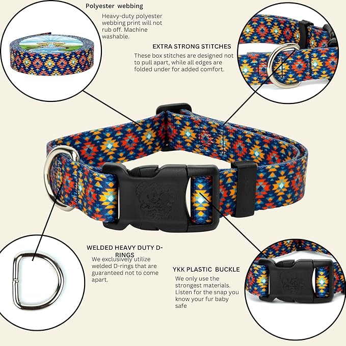 Country Brook Petz - Deluxe Utah Dog Collar - Made in The U.S.A. - Country and Western Collection Featuring Rustic Designs (1 Inch, Large)