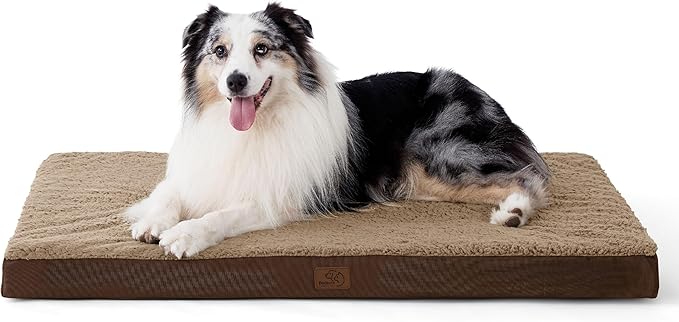 Bedsure Large Dog Bed for Crate - Orthopedic Waterproof Puppy Beds with Removable Washable Cover, Egg Crate Foam Pet Mat, Suitable for Pet Up to 90 lbs