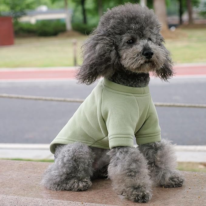 Lovelonglong Sweatshirt Cold Weather Pullover Autumn and Winter T-Shirts for Small Medium Large Size Dogs Grass-Green XL