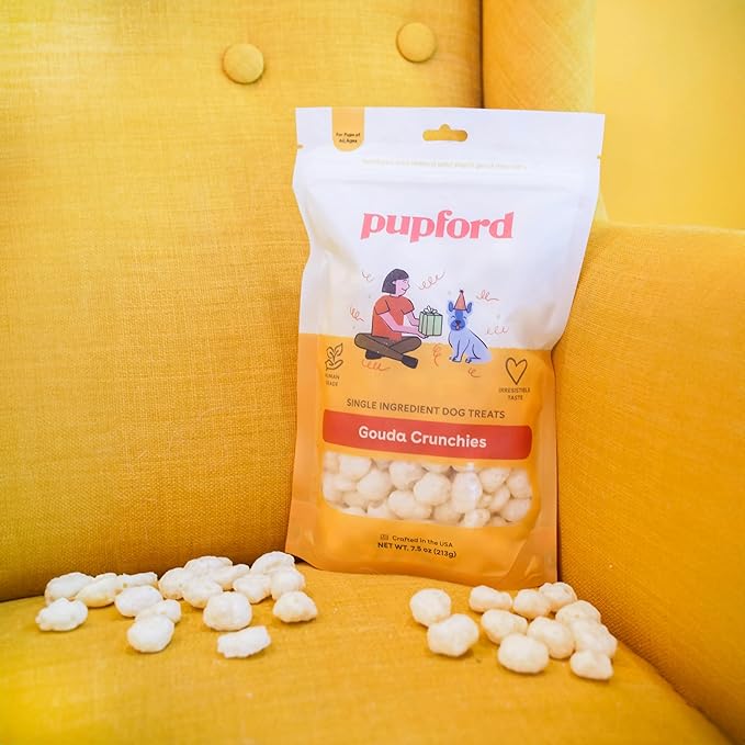Pupford Cheese Crunchies, Premium Single-Ingredient Treat for Dogs & Puppies (Gouda, 7.50 oz)