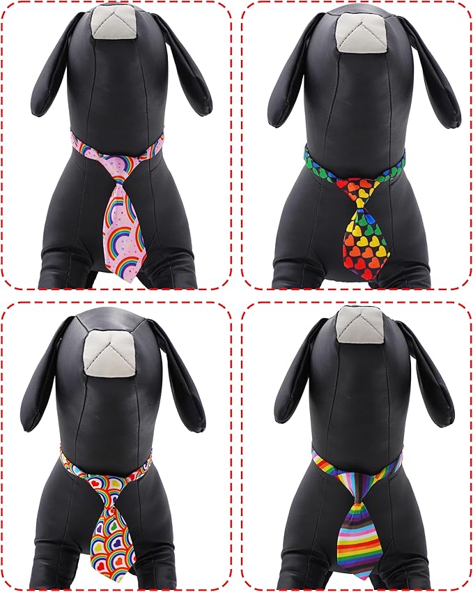 PET SHOW 10 Pack Pride Month Small Dog Ties Neckties for Doggies Cats Rainbow Neck Ties Bowties Girl Boy Pets LGBT Costumes Puppy Adjustable Holiday Grooming Accessories Wedding Party Gift Favor