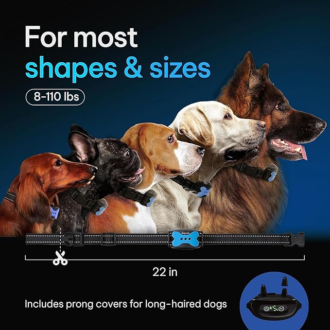 DogRook Dog Bark Collar | Smart Collar for Dog Training | No Shock | Beep & Vibration | Rechargeable | No Bark Collar for Dogs | Anti Bark Collar for Large Dog, Medium Dog, Small Dog | 12-110 lbs