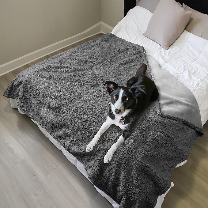 Kritter Planet Large Waterproof Bed Blanket for Intimacy, King Size Love Couples Bed Cover Leakproof, Reversible Protector Furniture Couch Cover for Dogs Pets, Washable, Stain Proof, Hair Resistant