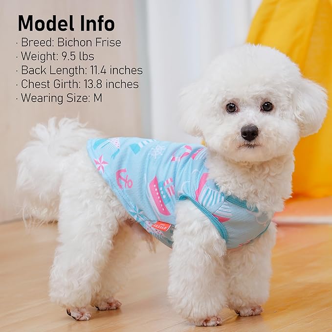KYEESE 2 Pack Dog Cooling Shirts Breathable Lightweight Instant Cooling Dog Vest for Small Medium Dogs Quick Dry Sleeveless Vest Pet T-Shirts for Hunting, Training, Camping,L